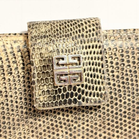 Vintage Givenchy Slim ID Wallet Bi Fold Brown Leather Magnetic Close Worn See - Picture 3 of 11